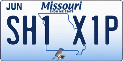 MO license plate SH1X1P