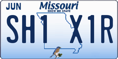 MO license plate SH1X1R