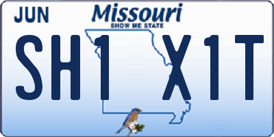 MO license plate SH1X1T