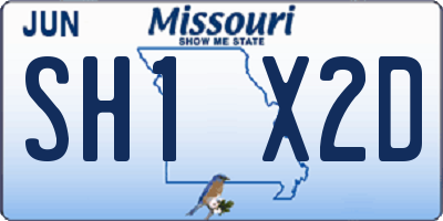 MO license plate SH1X2D