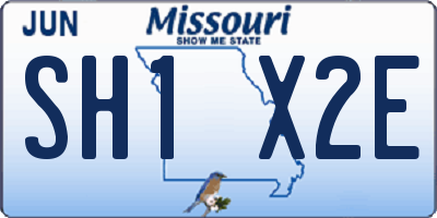 MO license plate SH1X2E