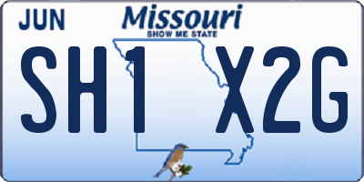 MO license plate SH1X2G