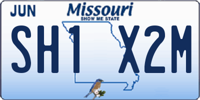 MO license plate SH1X2M