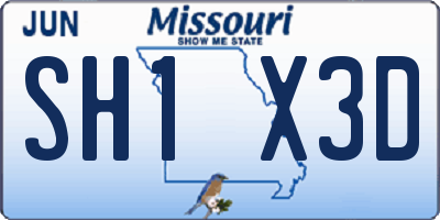 MO license plate SH1X3D