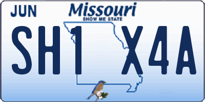 MO license plate SH1X4A