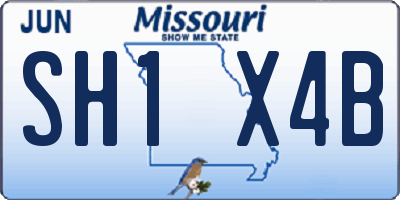 MO license plate SH1X4B