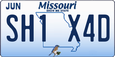 MO license plate SH1X4D