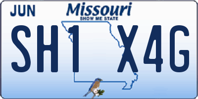 MO license plate SH1X4G