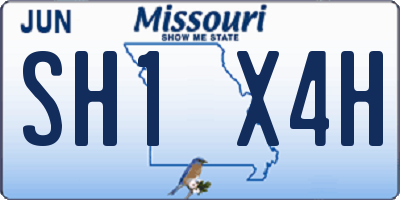 MO license plate SH1X4H