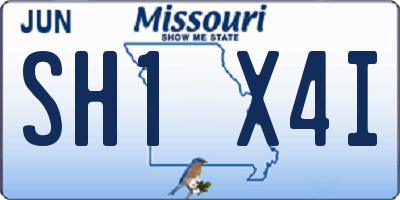 MO license plate SH1X4I