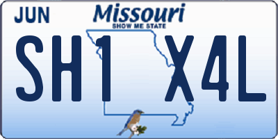 MO license plate SH1X4L