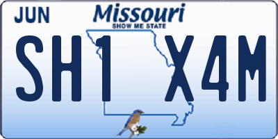 MO license plate SH1X4M