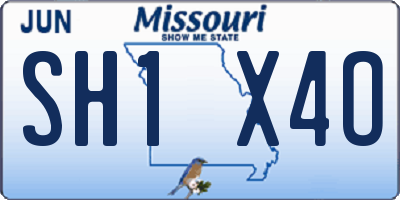 MO license plate SH1X4O