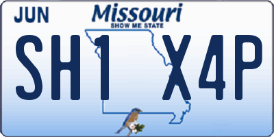 MO license plate SH1X4P