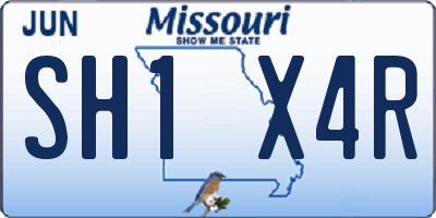 MO license plate SH1X4R