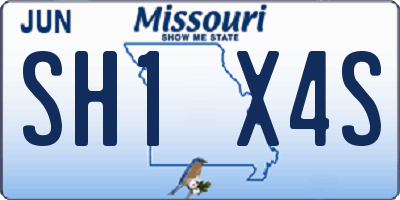 MO license plate SH1X4S