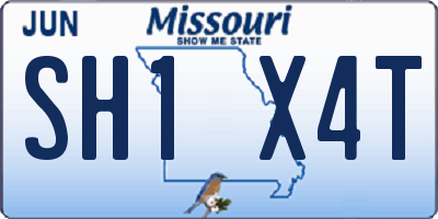 MO license plate SH1X4T