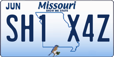 MO license plate SH1X4Z