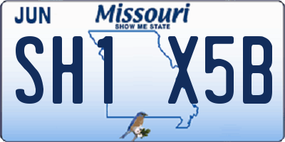 MO license plate SH1X5B