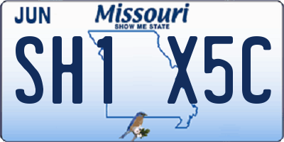 MO license plate SH1X5C