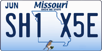 MO license plate SH1X5E