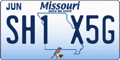 MO license plate SH1X5G