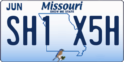 MO license plate SH1X5H