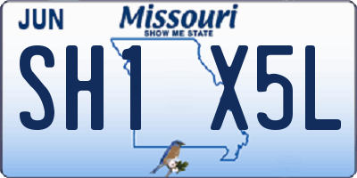 MO license plate SH1X5L