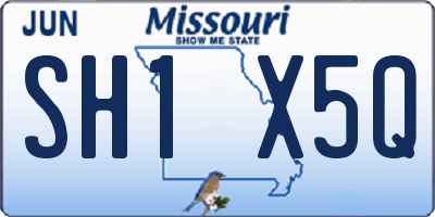 MO license plate SH1X5Q