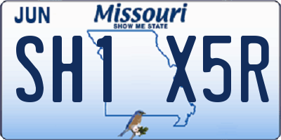 MO license plate SH1X5R
