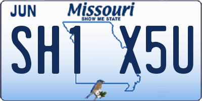 MO license plate SH1X5U