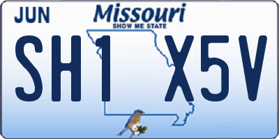 MO license plate SH1X5V
