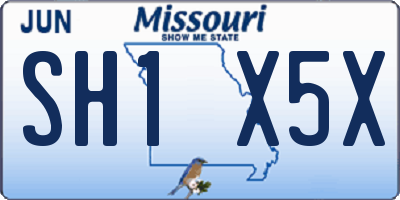 MO license plate SH1X5X