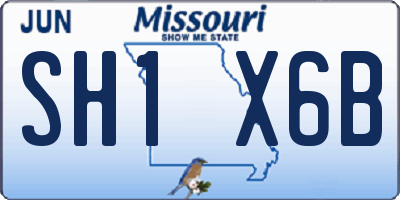 MO license plate SH1X6B