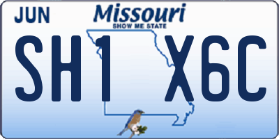 MO license plate SH1X6C