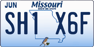 MO license plate SH1X6F