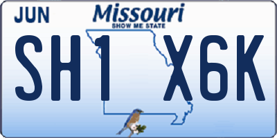 MO license plate SH1X6K