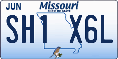 MO license plate SH1X6L