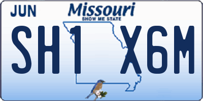 MO license plate SH1X6M