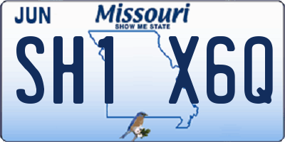 MO license plate SH1X6Q