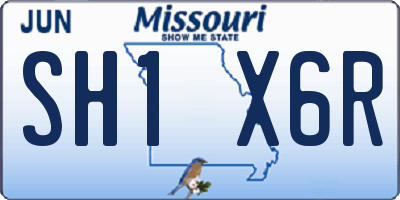 MO license plate SH1X6R