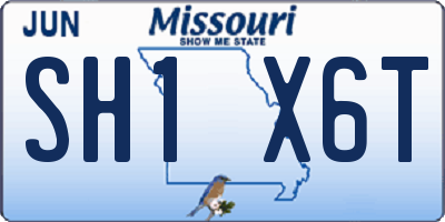 MO license plate SH1X6T