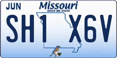 MO license plate SH1X6V