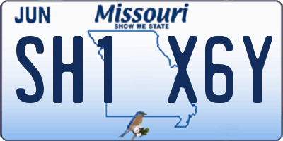 MO license plate SH1X6Y