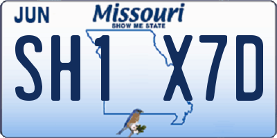 MO license plate SH1X7D