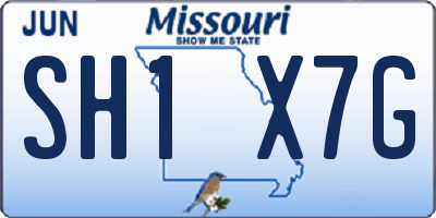 MO license plate SH1X7G