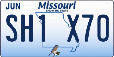 MO license plate SH1X7O