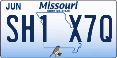 MO license plate SH1X7Q