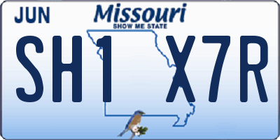 MO license plate SH1X7R