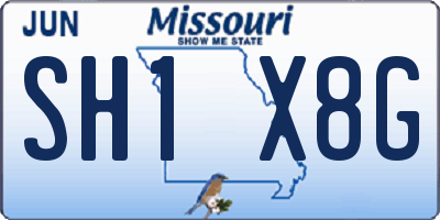 MO license plate SH1X8G